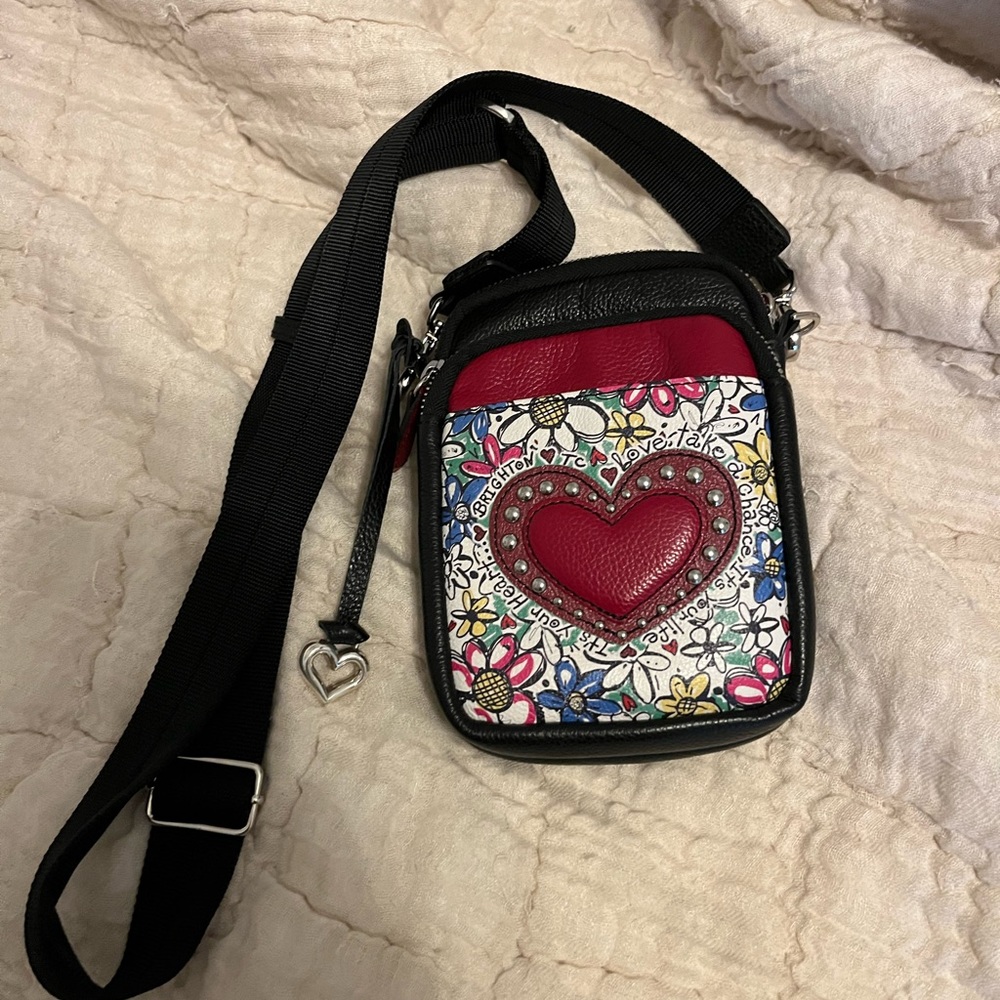 Brighton Scribble Garden Crossbody Leather Bag